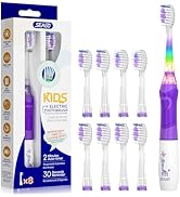 SEAGO Kids Electric Toothbrush with 2 Mins Brushing Timer and 8 Replacement Bursh Heads,Rainbow L...