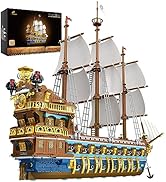 JMBricklayer Pirate Ship Building Sets for Adults, Gorgeous Royal Fleet Ship with Tiered Design, ...