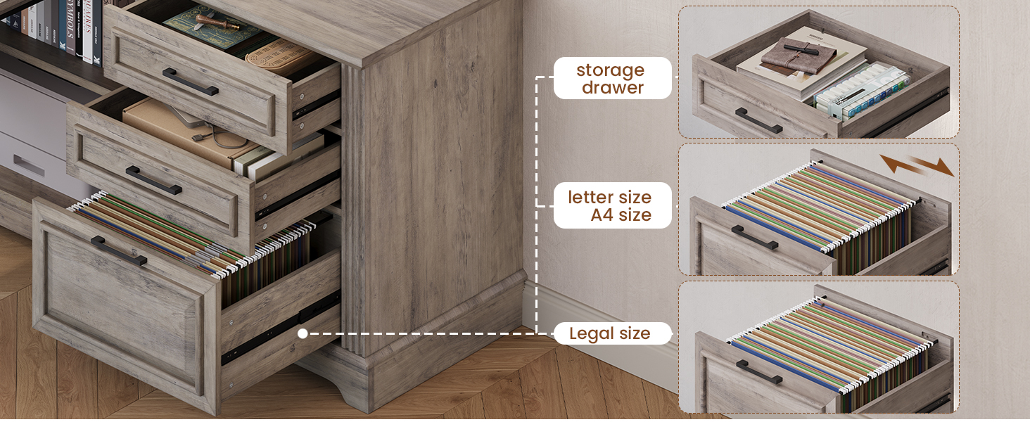 l shaped desk with file drawers