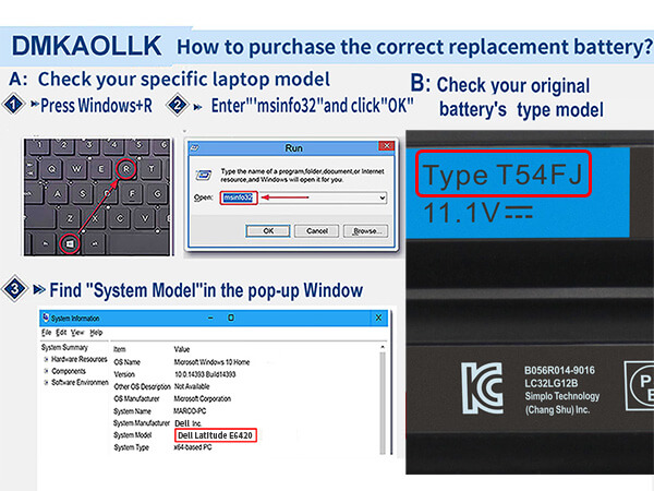 t54fj dell laptop battery