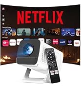 [Compatible with Netflix Google CTS Approved] Mini Projector Built-in Stream Apps Officially Lice...