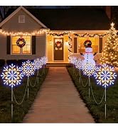Brightown Snowflake Pathway Lights for Christmas Warm White Lighting with 8 Modes 480 LED