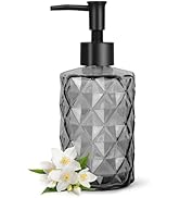 Topsky Glass Soap Dispenser with Plastic Pump, 330ml Liquid Hand Soap Dispenser, Rustproof Pump f...