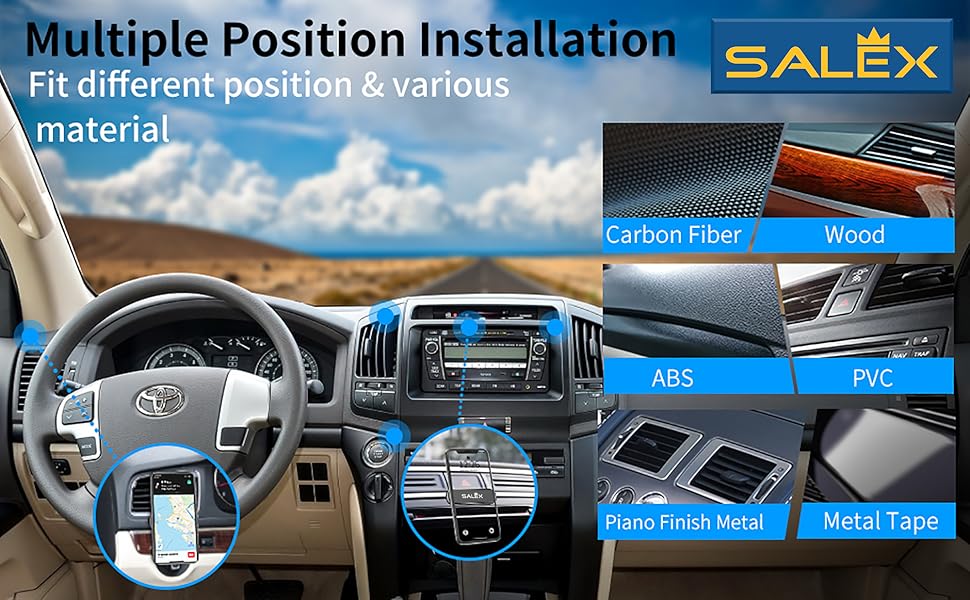 SALEX magnetic phone mount for car dashboard