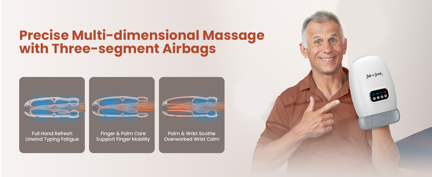 professional hand massager for arthritis and carpal tunnel with heat and compression UL certified