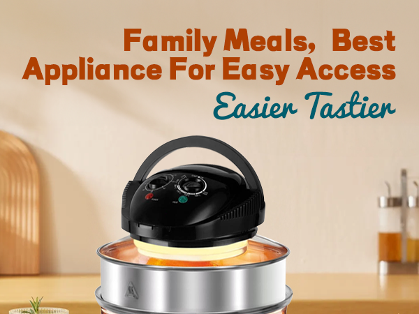 Pro 8in1 Convection Countertop Toaster Oven - Healthy Kitchen Glass Air Fryer Roaster Oven,