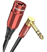 SOUNDFAM XLR Male to 1/4 Inch 90 Degree Right Angle 6.35mm TRS to XLR Male Balanced Interconnect ...