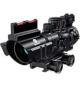 Beileshi Optics Rifle Scope, 4x32 Tactical Rifle scopes with Red Illuminated Reticle, and Glass E...