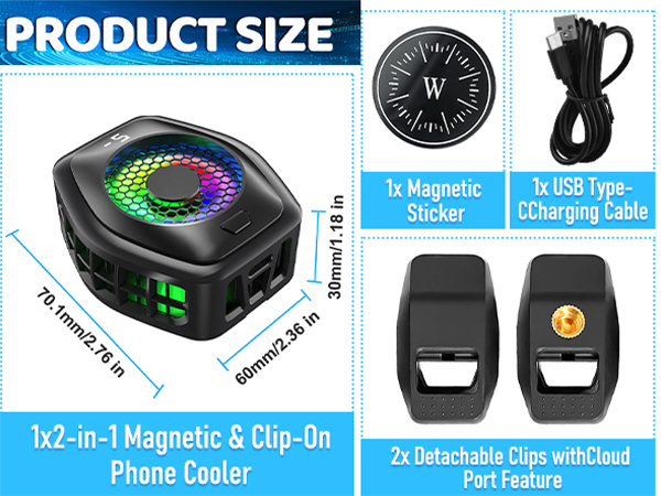 2-in-1 Magnetic & Clip-On Phone Cooler
