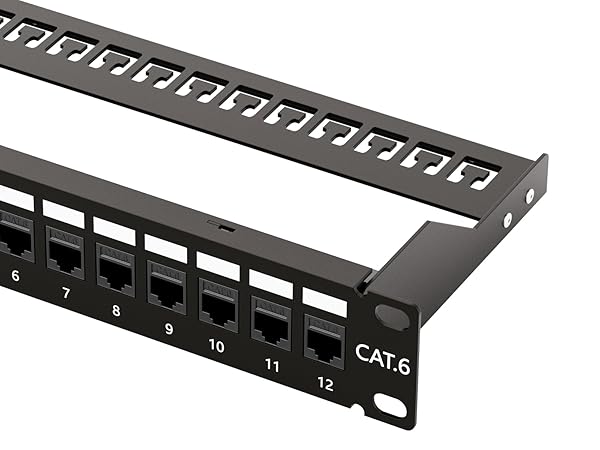 24 Port RJ45 Through Coupler 1U Cat6 Patch Panel