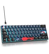 Ussixchare 60 Percent Gaming Keyboard 60% Mechanical Keyboard LED Backlit Ultra Compact Wired Key...