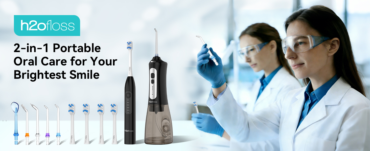h2ofloss electric toothbrush and water flosser combo