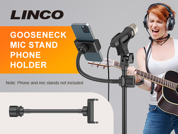 LINCO PC001 Gooseneck Mic Stand Phone Holder