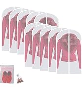 Garment Bags for Hanging Clothes (Set of 12) Suit Bags for Closet Storage, Plastic Waterproof Sui...