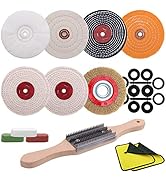 KingTool 13pcs Buffing Wheels Set - 6pcs 6" Buffing Polishing Wheel with 1/2" Arbor Hole, Crimped...