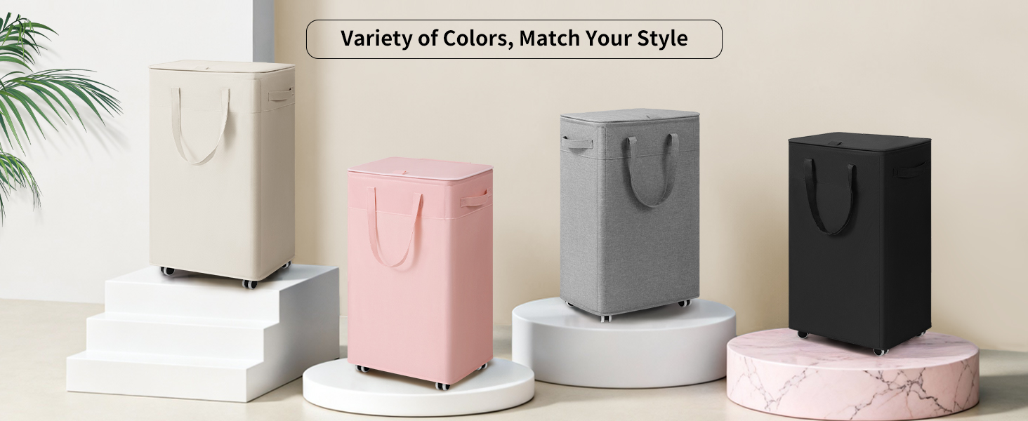 Goodpick Laundry Basket with Wheels and Lid