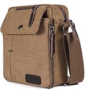 CAAORDKSO Canvas Vintage Messenger Bag Mini Crossbody Bag Shoulder Bag for Men, Small Messenger S...