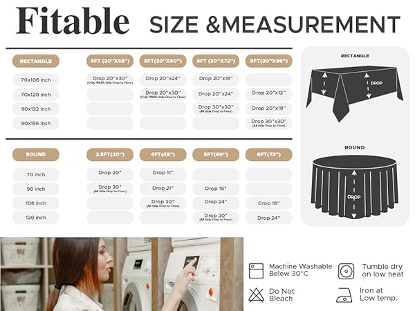 cloths for 6 foot round tables