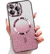 Misscase for iPhone 15 Pro Max Magnetic Glitter Case Compatible with MagSafe,Camera Lens Protecto...