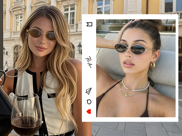 Pro Acme Retro Oval Cat Eye Sunglasses for Women