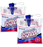 2 outdoor fly trap bags disposable with hanging ties. Fly trap bags fly killers outdoor hanging 
