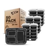 Freshware Meal Prep Containers [50 Pack] 3 Compartment Food Storage Containers with Lids, Bento B...