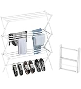 STARLATTA Foldable Drying Rack Clothing, 3-Tier Clothes Drying Rack Use for Indoor &amp; Outdoor Anti...