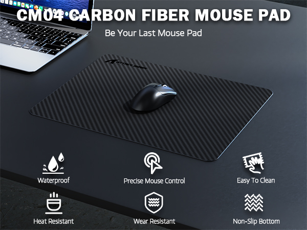 ATTACK SHARK CM04 Carbon Fiber Mouse Pad