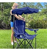 LET'S CAMP Camp Chair with Shade Canopy Folding Camping Recliner Chair with Carry Bag for Outdoor...