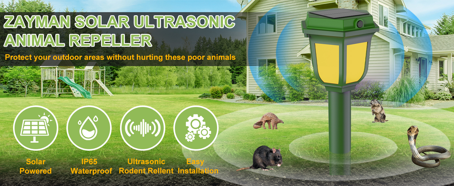 solar ultrasonic animal repeller