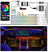Ambient Lighting Car Led Lights Interior Kit,8 in 1 RGB Music Sync Acrylic Led Lights for Car Int...