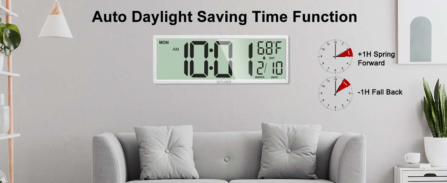 large digital clock battery operated