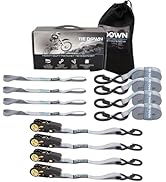 Tie Down 1 inch x 15 ft Grey Ratchet Strap, 4-Pack Kit - 1823 lbs. Breaking Load Limit