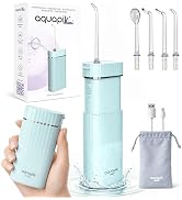 Aquapik Mini Portable Water Flosser for Travel, Cordless Oral Irrigator Ideal for Braces, Implant...