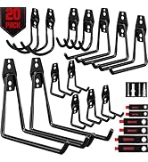 20 Pack Heavy Duty Garage Storage Hooks with Extension Cord Organizer, Solid Steel Wall Mount Hoo...