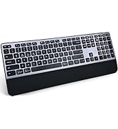 CITLLA K9100 Wireless Bluetooth Keyboard, Full Size, Multi Devices Keyboard with Wrist Rest, 3-Le...