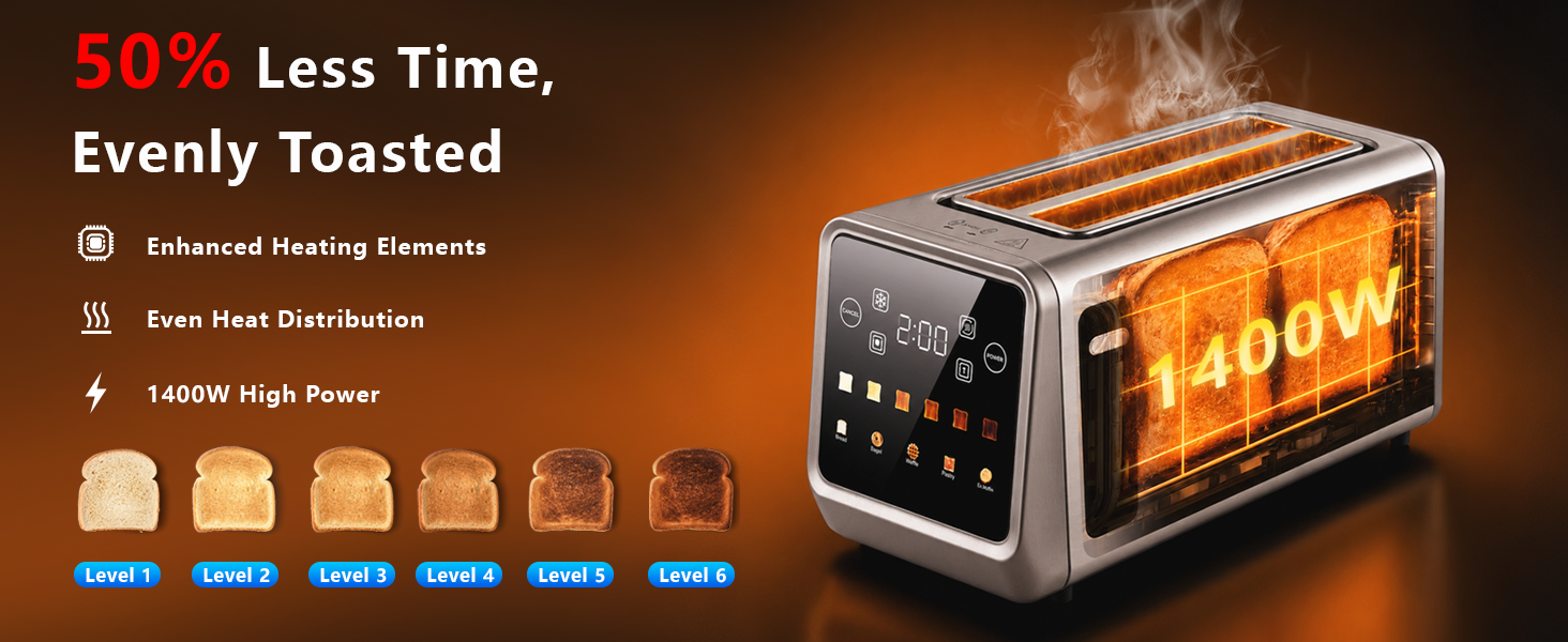 toaster 4 slice wide slot