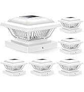 LETMY Solar Post Cap Lights Outdoor, 6 Pack Solar Powered Fence Post Cap Lights, High Brightness ...