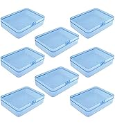 Goodma 8 Pieces Rectangular Plastic Boxes Empty Storage Organizer Containers with Hinged Lids for...