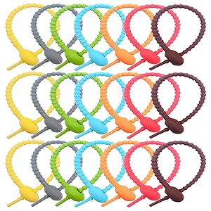 AYWFEY 21 Pieces Colorful Silicone Twist Ties