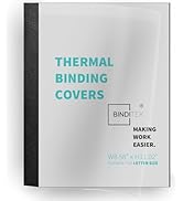 Binditek 20 Pack Thermal Binding Presentation Covers, 1/16 Inch Spine Holds 15 Sheets, Ultra Clea...