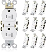 ThunderWay Duplex Receptacle Outlet, Tamper-Resistant, 15A 125V Electrical Wall Outlets, 2 Pole 3...