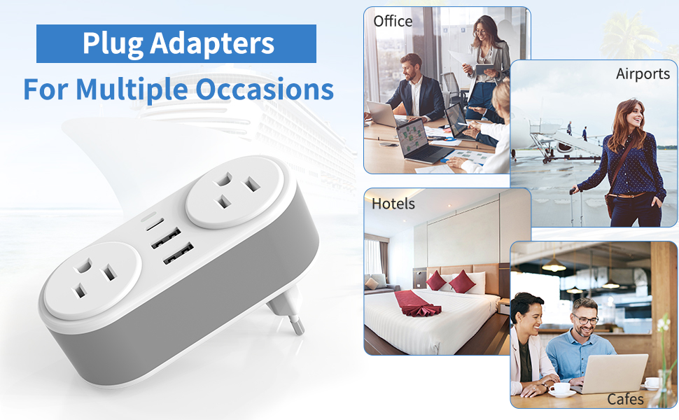 eu to us plug adapter, outlet adapter europe, european outlet adapter,europe travel essentials