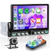 Orderich Single Din Car Stereo with Wireless A-pple Carplay Android Auto You-Tube, 7" IPS Touch S...
