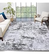 ROYHOME 8x10 Modern Abstract Rug Faux Wool Accent Ultra Soft Machine Washable Rug Non Slip Non Sh...