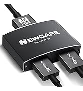 NEWCARE HDMI Splitter 1 in 2 Out, Alu-Alloy 4K HDMI Splitter for Dual Monitors Duplicate/Mirror w...