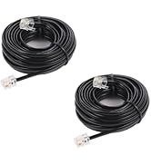 Yumiwoow 20ft Phone Telephone Extension Cord Cable Line Wire with Standard RJ11 6P4C Plugs for La...
