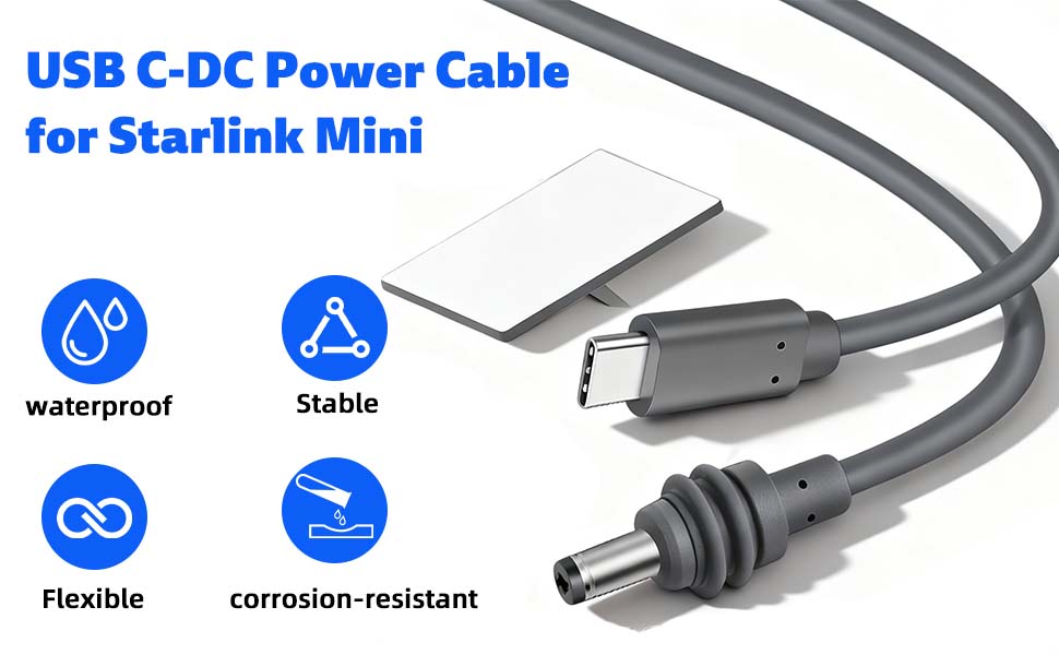 The Starlink Mini car power cable is compatible with 100W Power Delivery PD mobile power banks