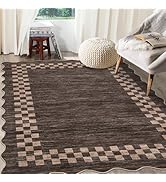 GarveeHome 8x10 Area Rug for Living Room Scalloped Washable Large Bedroom Rug Non Slip Stain Resi...