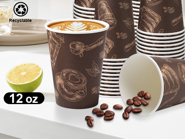 paper cups hot cups 12oz paper coffee cups 12 oz disposable coffee cups drink cups hot and cold cup